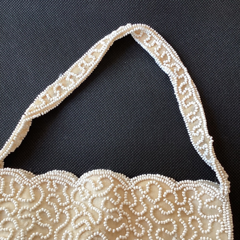 WALBORG Vintage Handmade Seed Beaded Purse Scalloped Edge Belgium - Picture 5 of 12